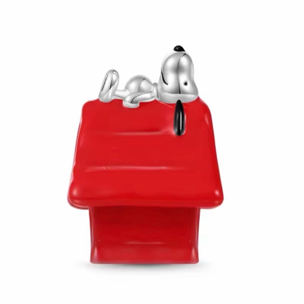 925 Sterling Silver Snoopy On Doghouse Classic Peanuts Charm Bracelet Minimalist - Picture 3 of 7